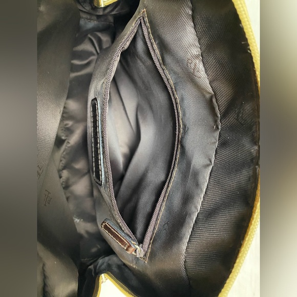 Lauren by Ralph Lauren Tan Canvas Hand Bag Purse Braided Leather Straps & Bottom - Picture 9 of 16